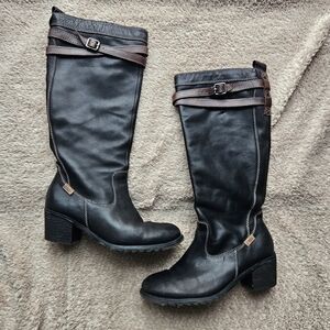 PIKOLINOS Knee High Black and Brown Heeled Boots